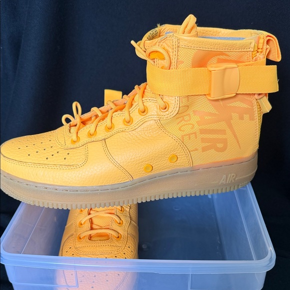 Men’s Orange High-Top Sneakers Size 10